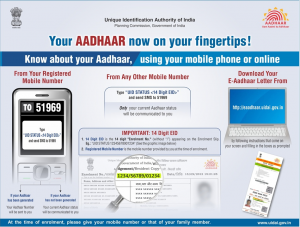 UID Aadhaar card status on mobile and e Aadhaar on mail through SMS