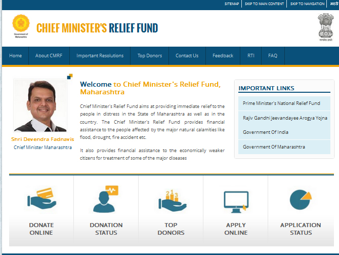 Donate Online to Chief Minister’s Relief Fund